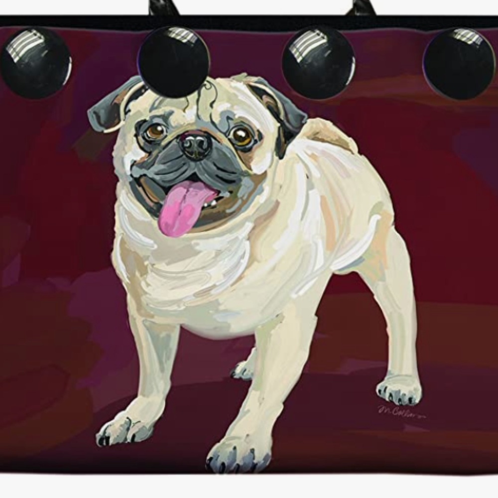 Button It Up Cloth Tote Wrap- Pug.